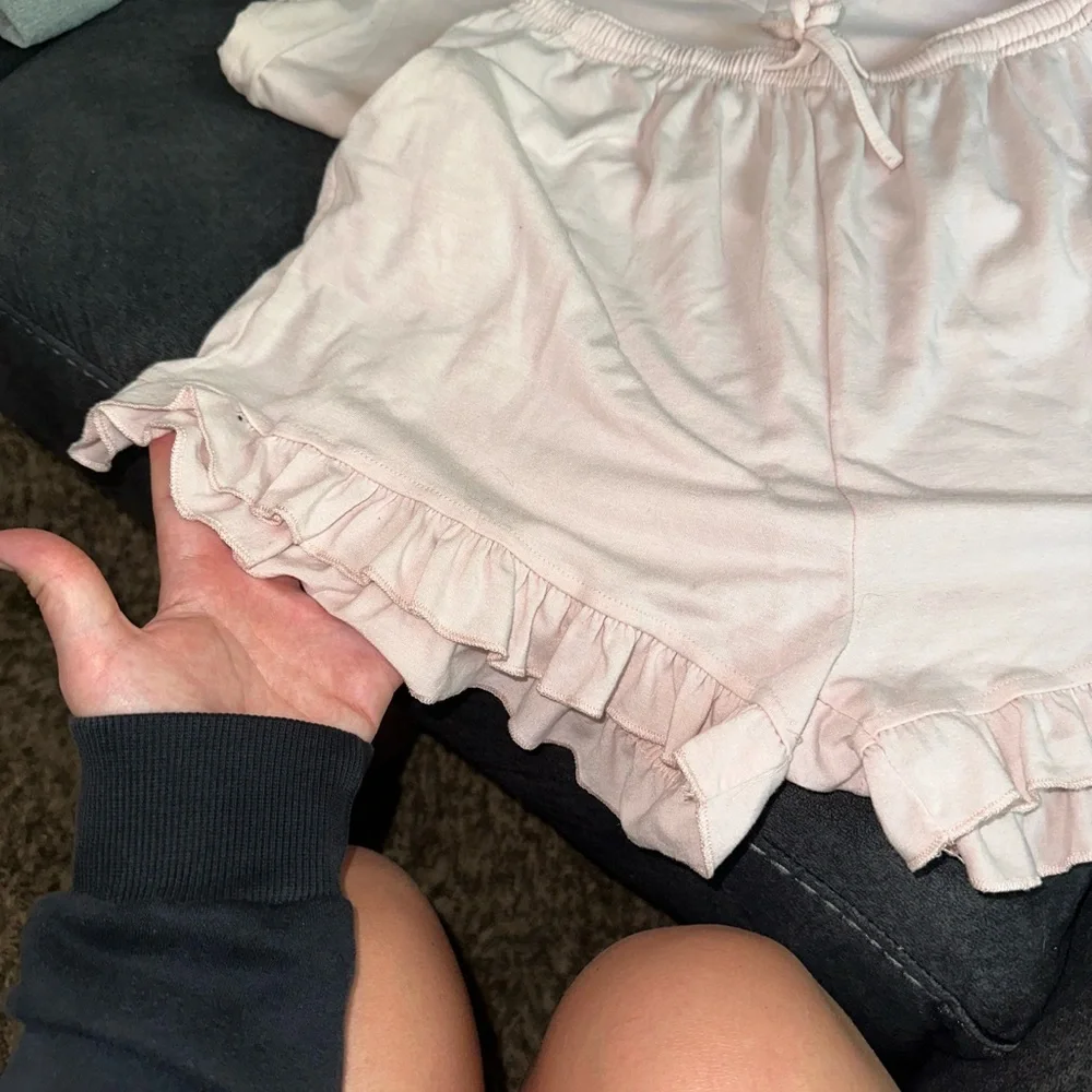 Light Pink Ruffle Pajama Set - Picture 6 of 7